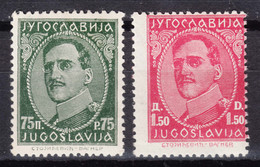 Yugoslavia Kingdom, King Alexander 1932 Mi#241-242 Mint Hinged - Unused Stamps