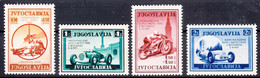 Yugoslavia Kingdom, 1939 Cars, Auto-races Mi#381-384 Mint Never Hinged - Unused Stamps