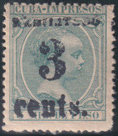 1899-647 CUBA USA OCCUPATION 1899 PUERTO PRINCIPE. 5ª ISSUE. 3c S. 3ml. FORGUERY. - Otros & Sin Clasificación