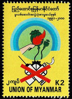 MYANMAR 2000 Mi 356 ANTI-DRUG ABUSE MINT STAMP ** - Droga