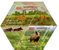 2021 1129 Kazakhstan Fauna Europa Stamps - Endangered National Wildlife MNH - Kazakhstan