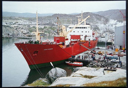 Greenland  Cards  M/S JOHAN PETERSEN UNLOADS IN JAKOBSHAVN ( Lot  642 ) - Groenlandia