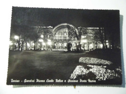 Cartolina Viaggiata "TORINO Giardini Piazza Carlo Felice E Stazione Porta Nuova" 1956 - Stazione Porta Nuova