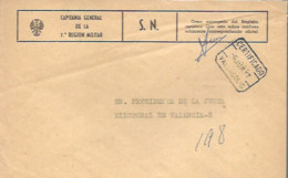 CAPITANIA  MILITAR   1977 CERTIFICADO  VALLADOLI - Franquicia Postal