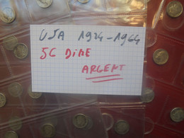 START 1 EURO ! U.S.A 1924-1964 BEAU LOT 52 DIME ARGENT VALEUR ARGENT=110 EURO !!! QUALITES De TB à SUPERBE - Lots & Kiloware - Coins