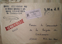 H 13  Lettre Chartres Air - Correo Aéreo Militar