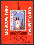 BULGARIA 1980 Olympic Games, Moscow VI Block MNH / **..  Michel Block 103 - Blocks & Kleinbögen
