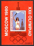 BULGARIA 1980 Olympic Games, Moscow VI Block MNH / **..  Michel Block 103 - Blokken & Velletjes