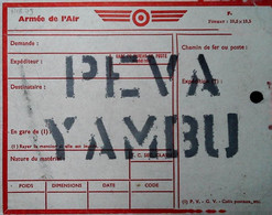 H 8 CARTon Armée De L'air               Peva Yambu - Correo Aéreo Militar