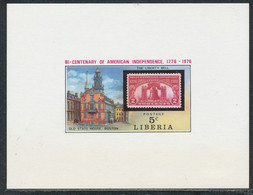 LIBERIA 1975 200 Jahre Unabhängigkeit Der Vereinigten Staaten Von Amerika, Kpl. Satz Postfr. ABARTEN: UNGEZÄHNTE BLOCKS - Liberia