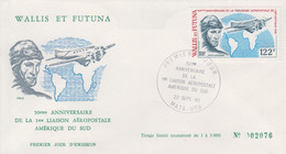 Enveloppe  FDC  1er  Jour  WALLIS  Et  FUTUNA    50éme  Anniversaire  1ére  Liaison  Aéropostale  Amérique Du  Sud  1980 - FDC