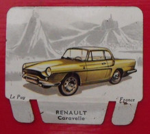 Plaque Renault Caravelle. N° 24. Les Grandes Marques D'automobiles Chocolat Cafés Martel Mota. Plaquette Métal Vers 1960 - Tin Signs (after1960)