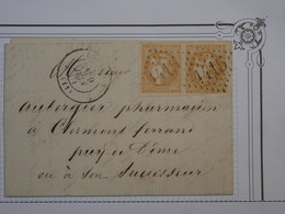 BM8  FRANCE   BELLE  LETTRE RARE 1871 ESPALION A PUY DE DOME + PAIRE DE BORDEAUX N° 43A + +  ++AFFRANCH. PLAISANT++++ - 1870 Ausgabe Bordeaux