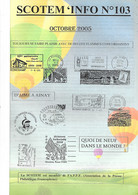 Catalogue Des Oblitérations Mécaniques, édition SCOTEM N° 103 D' Octobre 2005 - Frankreich