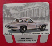 Plaque Chevrolet Corvette N° 80. Les Grandes Marques D'automobiles Chocolat Cafés Martel Mota. Plaquette Métal Vers 1960 - Plaques En Tôle (après 1960)