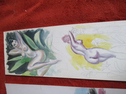 COMICS DESSINS ORIGINAUX  DE MAXIME ROUBINET  FEMME NUES   DIMENSIONS 25 PAR 11 CM - Original Drawings