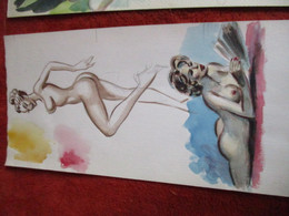 COMICS DESSINS ORIGINAUX  DE MAXIME ROUBINET  FEMME NUES   DIMENSIONS 25 PAR 11 CM - Original Drawings