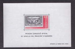 ANDORRE FRANCAIS BLOC FEUILLET Y&T 1 EXPOSITION PHILATELIQUE  TIMBRE SUR TIMBRE 1982 NEUF SANS CHARNIERES - Blocks & Sheetlets