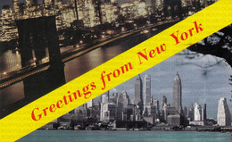 CARTOLINA  NEW YORK CITY,NEW YORK,STATI UNITI,A STRIKING SCENE OF THE BROOKLIN BRIDGE AND THE SKILINE,VIAGGIATA 1960 - Brooklyn