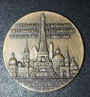 Réédition De La Médaille De 1889 "Souvenir De Mon Ascension Au Sommet De La Tour Eiffel" - Professionnels / De Société