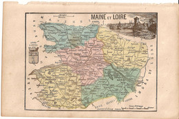 2C --- Carte Départementale XIXè Siècle Recto Manche Verso Maine-et-Loire - Geographical Maps