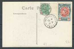 BELGIQUE 1915 Croix Rouge N° 132 à 134 Obl. S/ 3 CPA Illustrées Ruines D'Ypres Avec Obl. Française Trésor & Postes - 1914-1915 Croix-Rouge