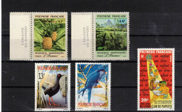 POLYNESIE   Timbres Neufs **  De 1990-1991 ( Ref 712 A ) Lot  Fruits-oiseaux-enfance - Blocs-feuillets