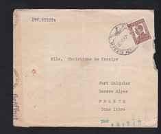 Enveloppe Poste Aérienne De Sofia Pour Zone Libre De France Forcalquier Alpes De Haute Provence Avec Censure Allemande - Luchtpost