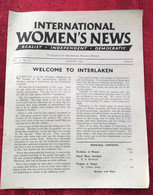 August 1946 International Women's News✔️Realist-Independent-Democratic -The Organ Of The International Alliance Of Women - Para Mujeres