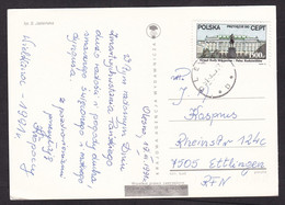 Poland: Picture Postcard To Germany, 1991, 1 Stamp, CEPT, Palace Building, Card: Easter Egg (traces Of Use) - Lettres & Documents