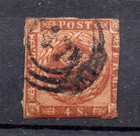 DANEMARK --1854-1864--timbre N° 8  Oblitéré Avec Charnière ..........cote  15€.........à Saisir - Used Stamps