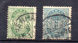 DANEMARK --1882-1895--timbres  N° 35 Et 37  (2 Valeurs)   Oblitérés Avec Charnière ..................à Saisir - Usado