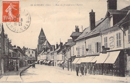 CPA France - Cher - Aubigny - Rue Du Prieuré Vers L'Eglise - Oblitérée Aubigny Sur Nere 1917 - Animée - Dunlop - Aubigny Sur Nere