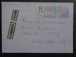 France Vignette Boulogne Sur Mer Principal 17-02-1990 G1 PC62160 R LR3150 Recommandé Berck Sur Mer - Cartas & Documentos
