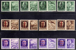 ITALIA REGNO ITALY KINGDOM REPUBBLICA SOCIALE RSI 1944 PROPAGANDA DI GUERRA FASCI SERIE COMPLETA COMPLETE SET MNH - Oorlogspropaganda