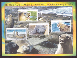 TERRES AUSTRALES BLOC N° 19** VARIETE SANS LA GRAVURE NOIRE SIGNE BRUN - Blocks & Sheetlets