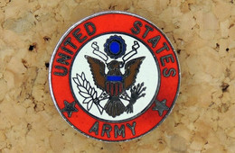 Réduction Insigne US ARMY, Fixation Pin's, Métal Chromé EMAIL - Armée De Terre