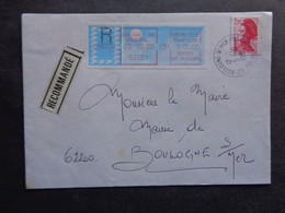 France Vignette Carrier Recommandé R  LR6772  Boulogne Sur Mer Principal 05-10-1985 G1 PC62160 Liberté - Lettres & Documents