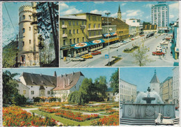 WELS - Messestadt, Mehrfachansicht, KJ Platz, Marienwarte Reinberg, Burggarten, Stadtbrunnen - Wels