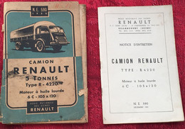 1950- Notice Entretien Camion Renault 5 Tonnes✔️Type R-42220-Moteur Huile Lourde-6 C-105X120-regie Nati Usines Renault - Vrachtwagens