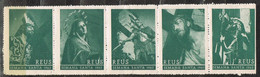 Tira De 5 Sello Viñeta REUS (Tarragona) 1962. SEMANA SANTA , Color Verde ** - Plaatfouten & Curiosa