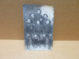 MENTON (06) Carte Photo Militaria Groupe De Soldats  27ème Régiment Chasseurs Alpins - Menton