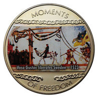 LIBERIA 10 DOLLARS MOMENTS OF FREEDOM - VASA GUSTAV LIBERATES SWEDEN 2004 - Liberia