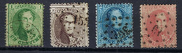 BELGIQUE 1863: Les Y&T 13C-16C, TB Obl. CAD Ou "Petits Chiffres", Très Frais, Var. Du 15c "dent.12,5-13" - 1849-1850 Medallions (3/5)