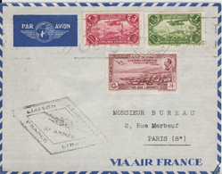 1938 - LIBAN -ENVELOPPE PAR AVION X° ANNEE LIAISON AEROPOSTALE De BEYROUTH => PARIS - Lebanon