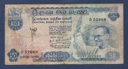 Ceylon 50 Rupees 1970 P77 Fine - Sri Lanka