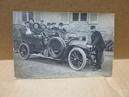 AUTOMOBILE ANCIENNE Carte Photo Guerre 1914-18 Groupe De Blessés Militaires Gros Plan - Sonstige & Ohne Zuordnung