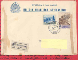 SAN MARINO 1951 - St.Post.014 - Busta Raccomandata, "XXVIII FIERA DI MILANO" - Vedi Descrizione - - Briefe U. Dokumente