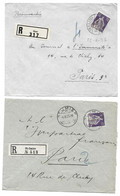 SUISSE ST IMIER SION REC LETTRE RECOMMANDEE LOT DE 2 - Briefe U. Dokumente