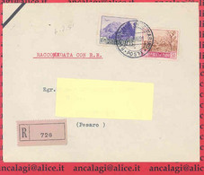 SAN MARINO 1951 - St.Post.015 - Busta Raccomandata, Serie "PAESAGGI" - Vedi Descrizione - - Cartas & Documentos